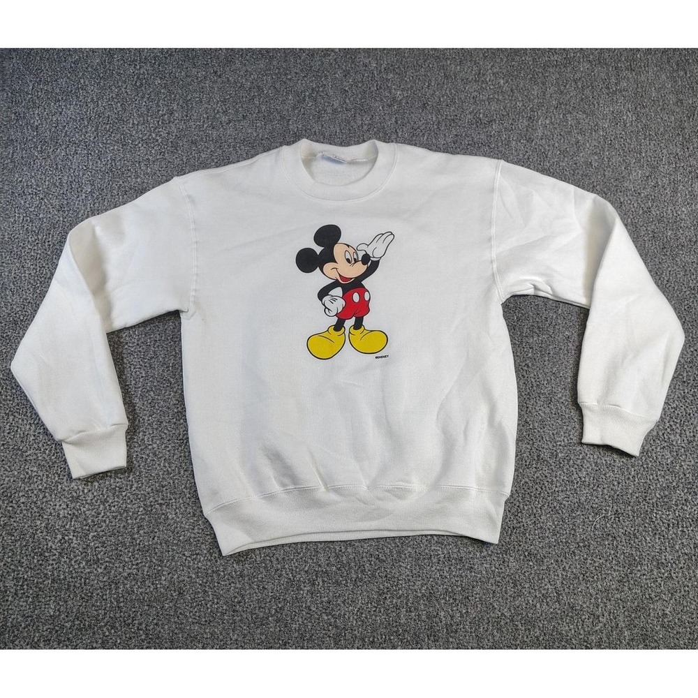 Vintage white mickey sweatshirt junior large - woman's xs